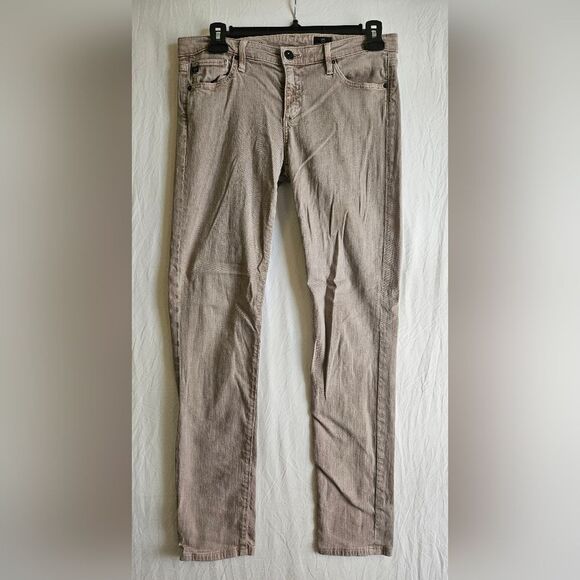 AG Adriano Goldschmied Jeans Womens 28R (30x27.5) Tan Stevie Ankle Slim Soft GUC - Picture 1 of 11